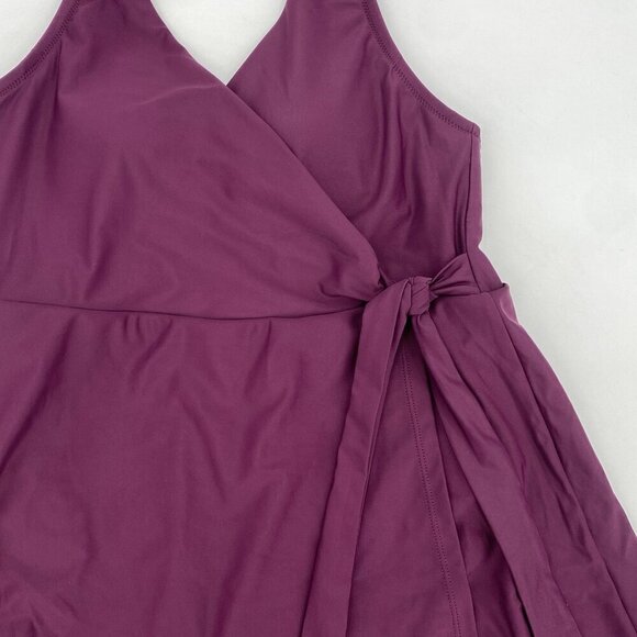 J.Crew Size 6 Halter Wrap Swim Dress in Iris Purple Plum BC122 - Picture 6 of 14